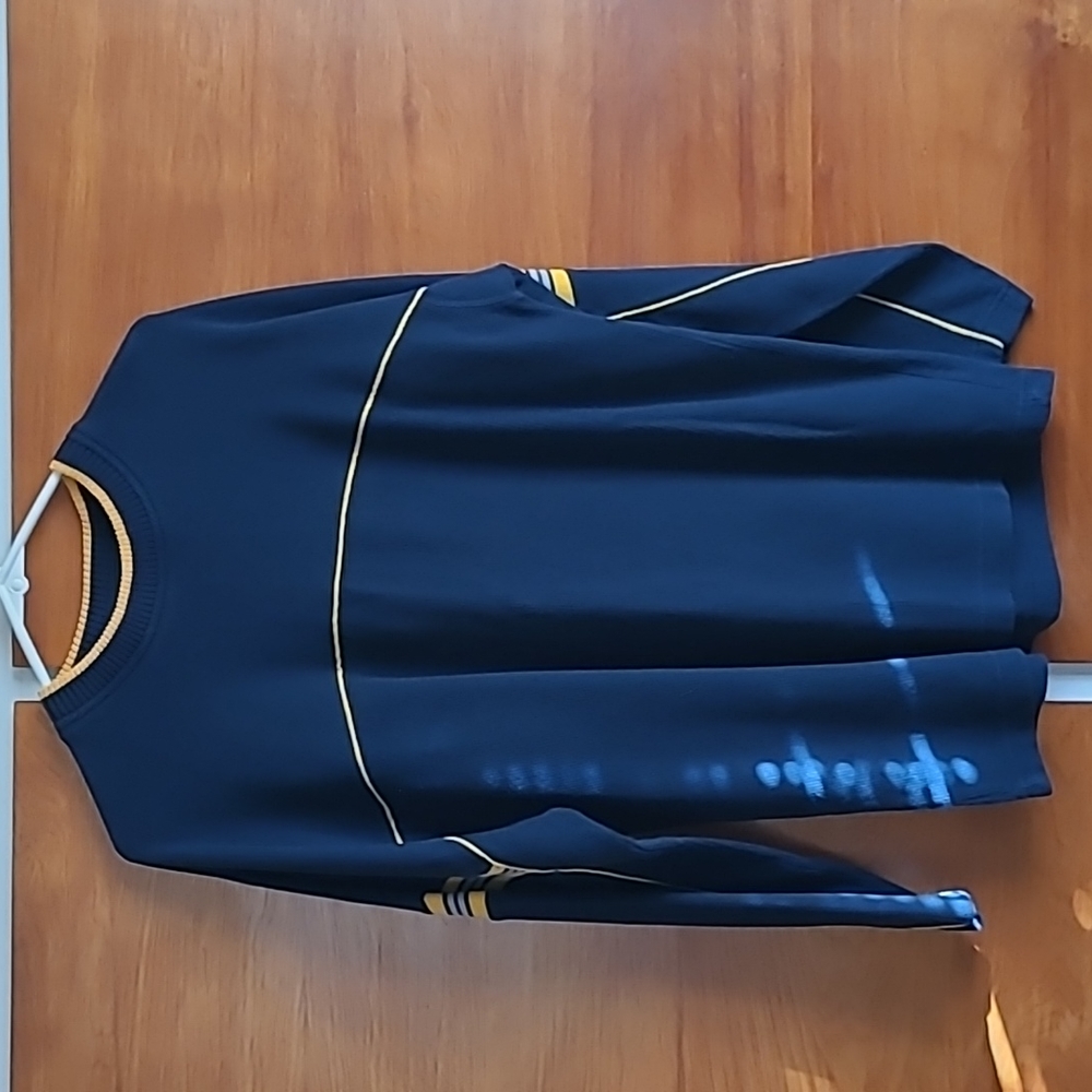 Men's crew neck sweater Navy/Gold Small/Medium